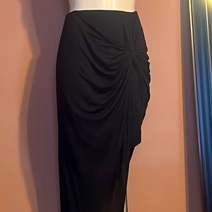 Black High-Low Asymmetrical Bodycon Skirt